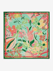 Love & Roses Tropical Print Satin Multiway Headscarf - Image 1 of 3