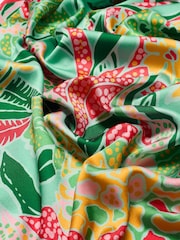 Love & Roses Tropical Print Satin Multiway Headscarf - Image 3 of 3