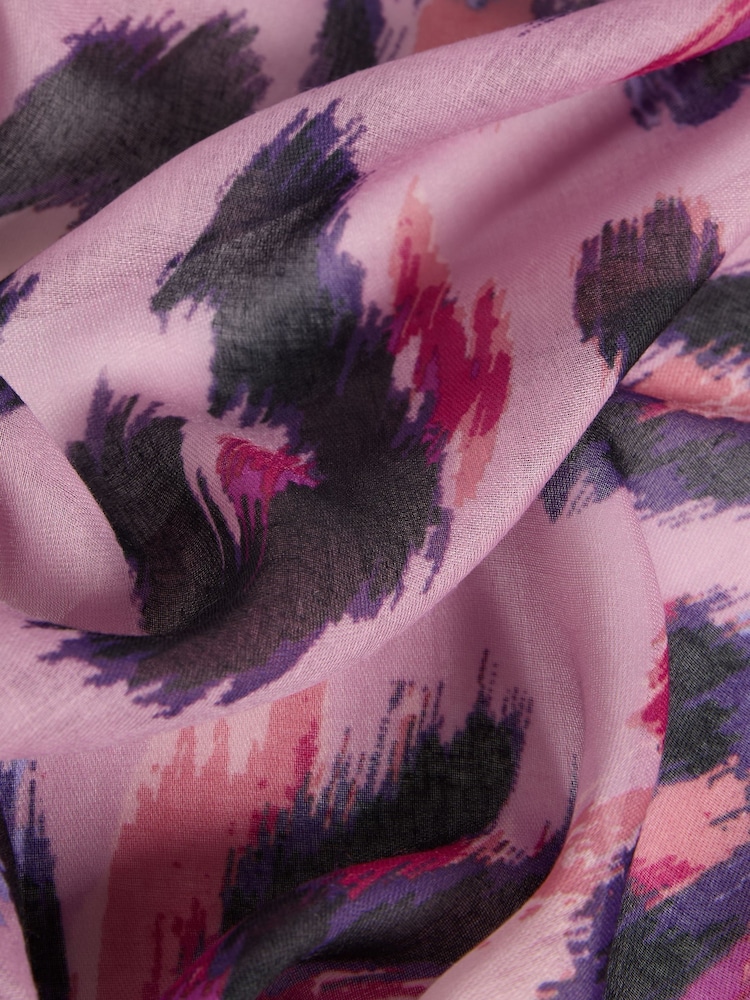 Love & Roses Pink Leopard Printed Lightweight Scarf - Image 3 of 3