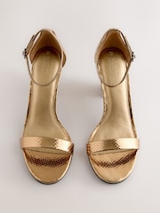 Bronze Standard/Wide Fit Block Heel Sandals - Image 7 of 10