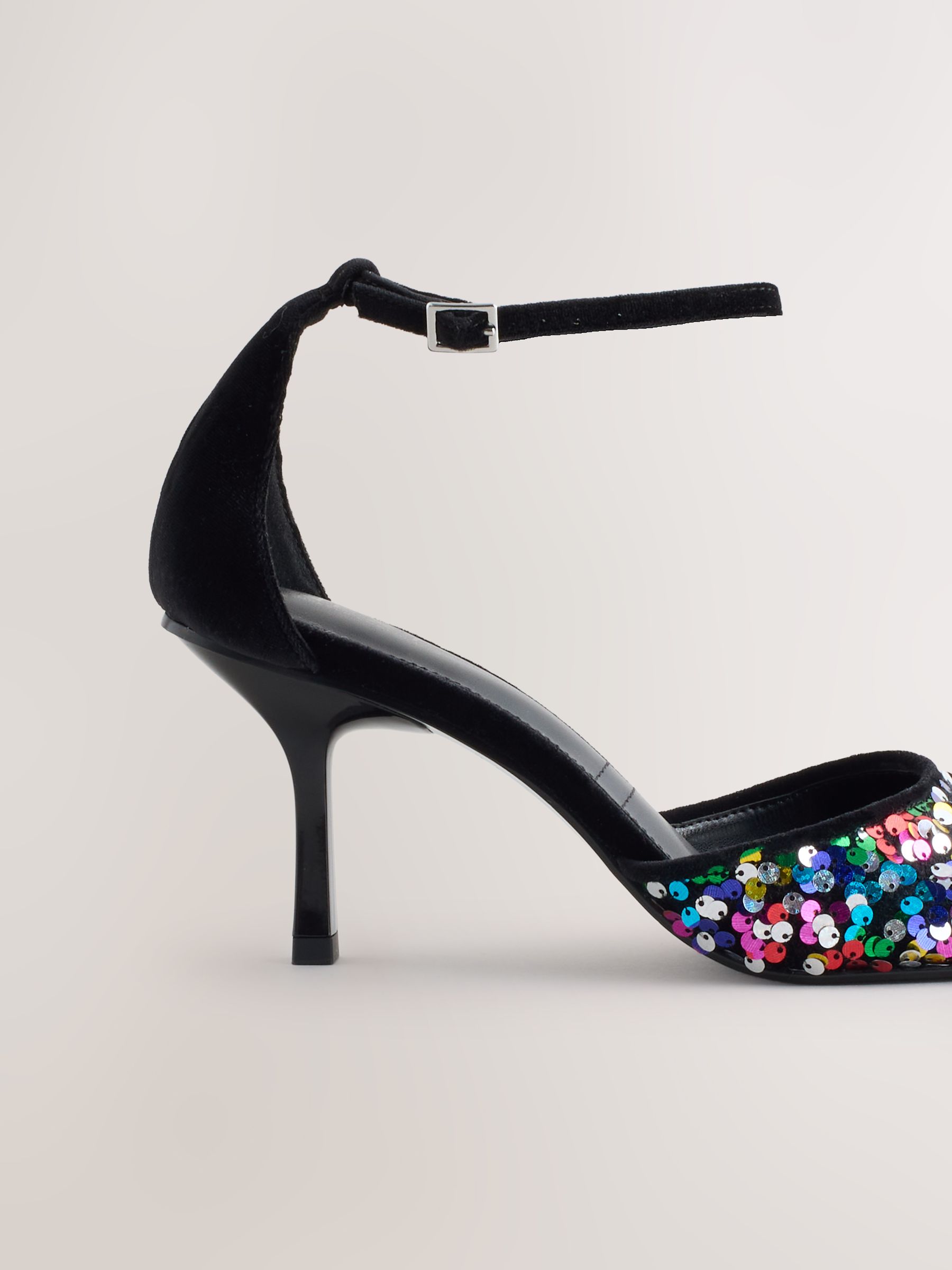 Buy Multi Colour Forever Comfort Square Toe Multi Sequin Heeled