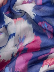 Love & Roses Blue Print Printed Lightweight Scarf - Image 4 of 4