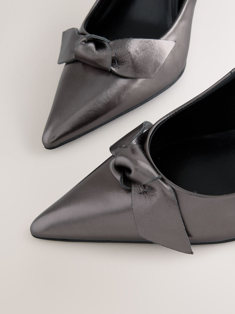 pewter grey dress shoes Buy Forever Comfort® Bow Detail Leather Mid Court from Next USA pewter heels