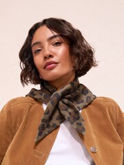 Friends Like These Leopard Print Faux Wool Triangle Scarf Bandana - Image 2 of 3