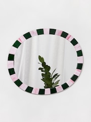 Oliver Bonas Pink Alyssa & Green Glass Wall Mirror - Image 2 of 4
