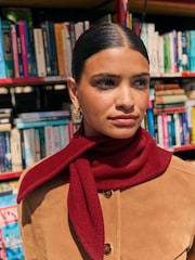 Friends Like These Red Faux Wool Triangle Scarf Bandana - Image 2 of 3