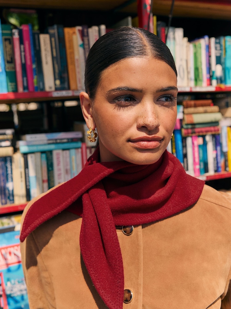 Friends Like These Red Faux Wool Triangle Scarf Bandana - Image 2 of 3