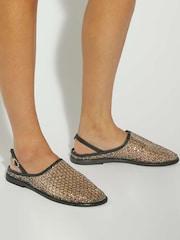 Zapatos planos con tira trasera de malla Goss de Dune London - Imagen 1 de 6