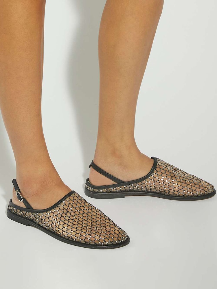 Zapatos planos con tira trasera de malla Goss de Dune London - Imagen 1 de 6 Zapatos planos con tira trasera de malla Goss de Dune London - Imagen 1 de 6