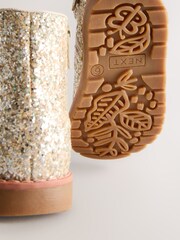 Gold Glitter Standard Fit (F) Chelsea Zip Tassel Ankle Boots - Image 3 of 5