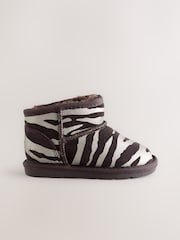 Silver Zebra Water Repellent Standard Fit (F) Print Suede Pull On Boots - Image 2 of 5