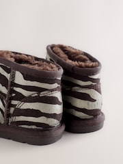 Silver Zebra Water Repellent Standard Fit (F) Print Suede Pull On Boots - Image 4 of 5
