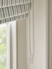 Blue Green Ready Made Blackout/Thermal Woven Stripe Roman Blinds - Image 7 of 7