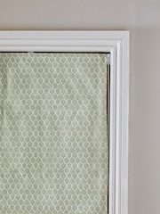 Green Ready Made Blackout/Thermal Mini Leaf Jacquard Roman Blinds - Image 7 of 8