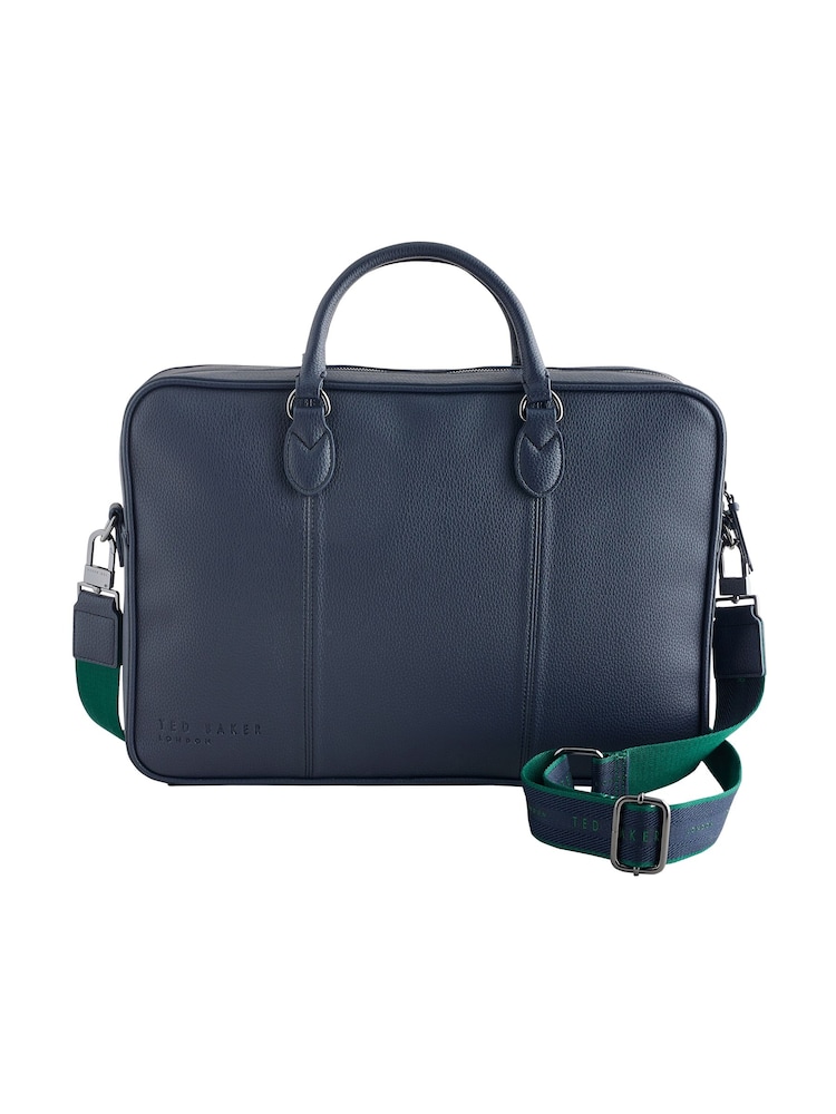 Ted Baker Blue Kaden PU Webbing Document Bag - Image 1 of 4 Ted Baker Blue Kaden PU Webbing Document Bag - Image 1 of 4
