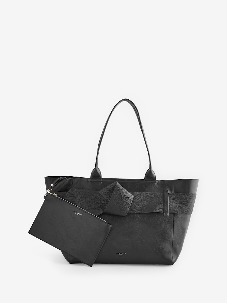 Ted Baker Black Large Jimma PU Tote Bag - Image 2 of 3 Ted Baker Black Large Jimma PU Tote Bag - Image 2 of 3