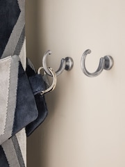 2 Pack Brushed Silver Curtain Tieback Hooks - Image 1 of 3