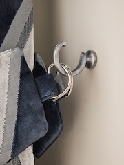 2 Pack Brushed Silver Curtain Tieback Hooks - Image 2 of 3
