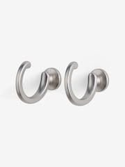 2 Pack Brushed Silver Curtain Tieback Hooks - Image 4 of 4