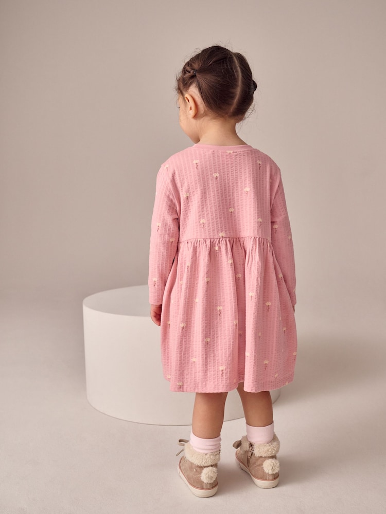 Pink Bunny Long Sleeve Embellished Dress (3mths-7yrs) - Image 2 of 4 Pink Bunny Long Sleeve Embellished Dress (3mths-7yrs) - Image 2 of 4