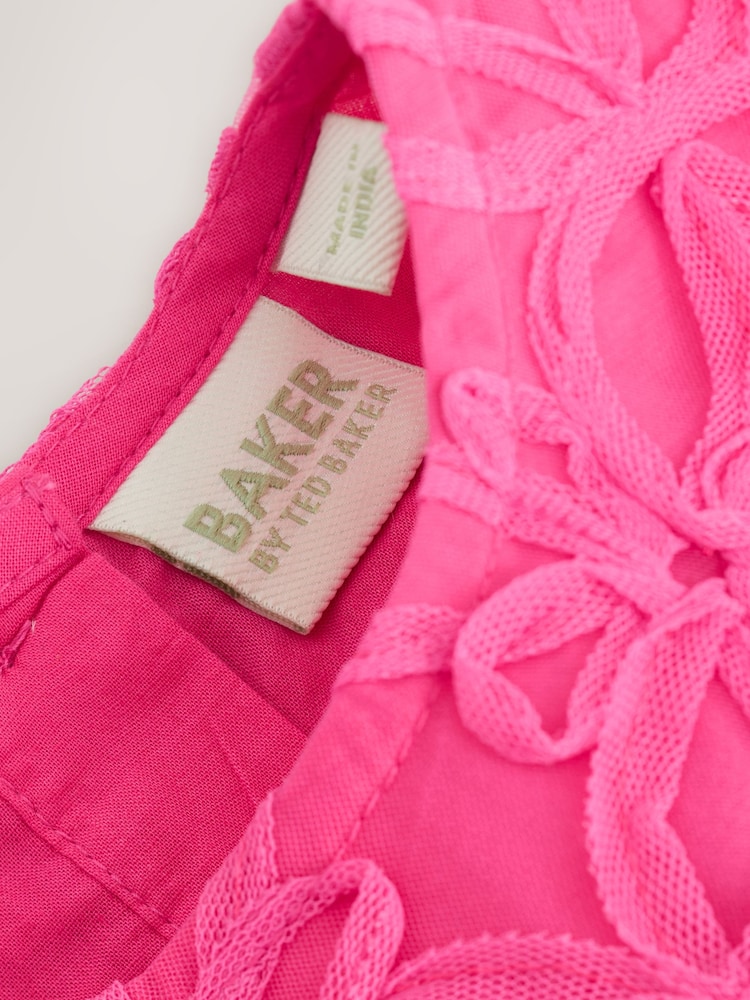 Buy Baker by Ted Baker Hot Pink 3D Textured Mesh Dress from Next USA Buy Baker by Ted Baker Hot Pink 3D Textured Mesh Dress from Next USA
