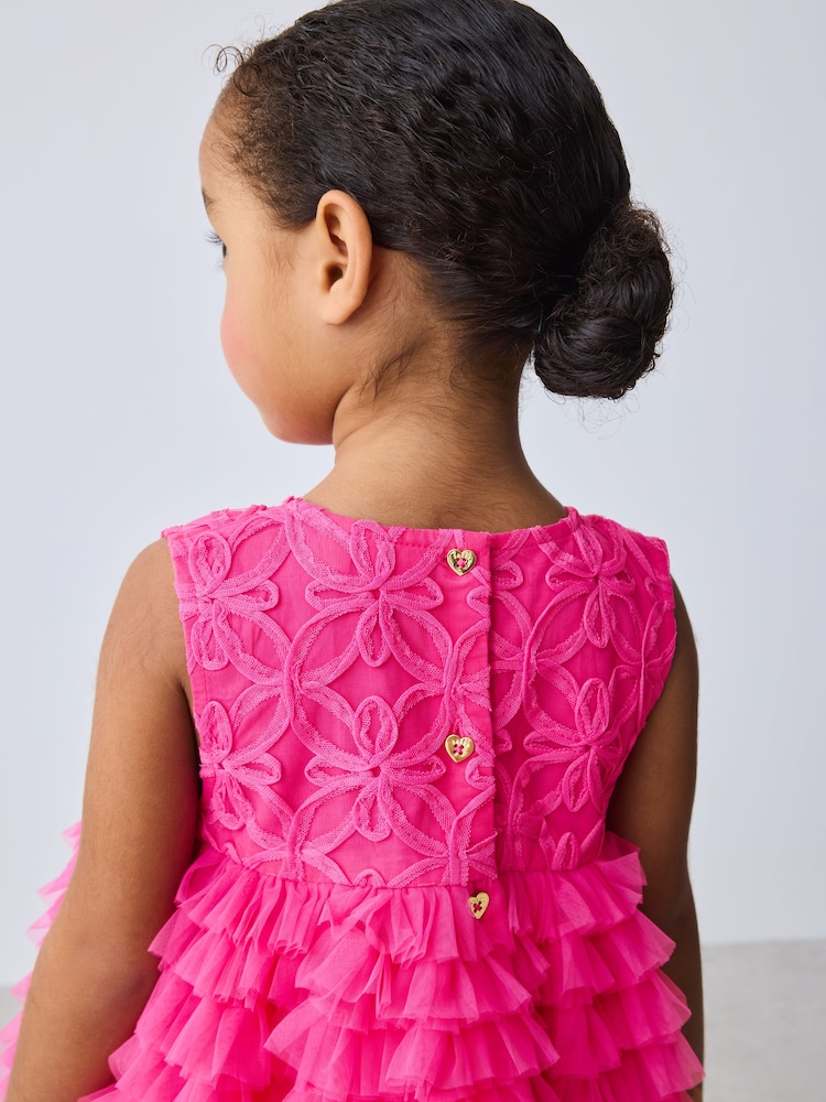 Buy Baker by Ted Baker Hot Pink 3D Textured Mesh Dress from Next USA Buy Baker by Ted Baker Hot Pink 3D Textured Mesh Dress from Next USA