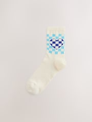 Bright Checkerboard Heart Ankle Socks 3 Pack - Image 2 of 6