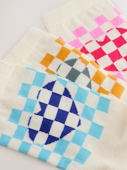 Bright Checkerboard Heart Ankle Socks 3 Pack - Image 5 of 6