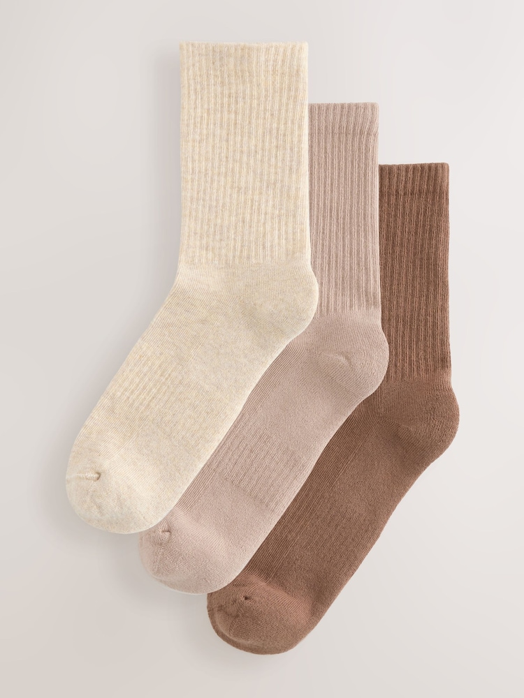 Neutral Cushion Sole Ribbed Sport Ankle Socks With Arch Support 3 Pack - Image 1 of 6 Neutral Cushion Sole Ribbed Sport Ankle Socks With Arch Support 3 Pack - Image 1 of 6