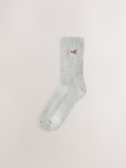 self. Grey / Navy / Berry Cushion Sole Lounge Ankle Socks 3 Pack - Image 2 of 6