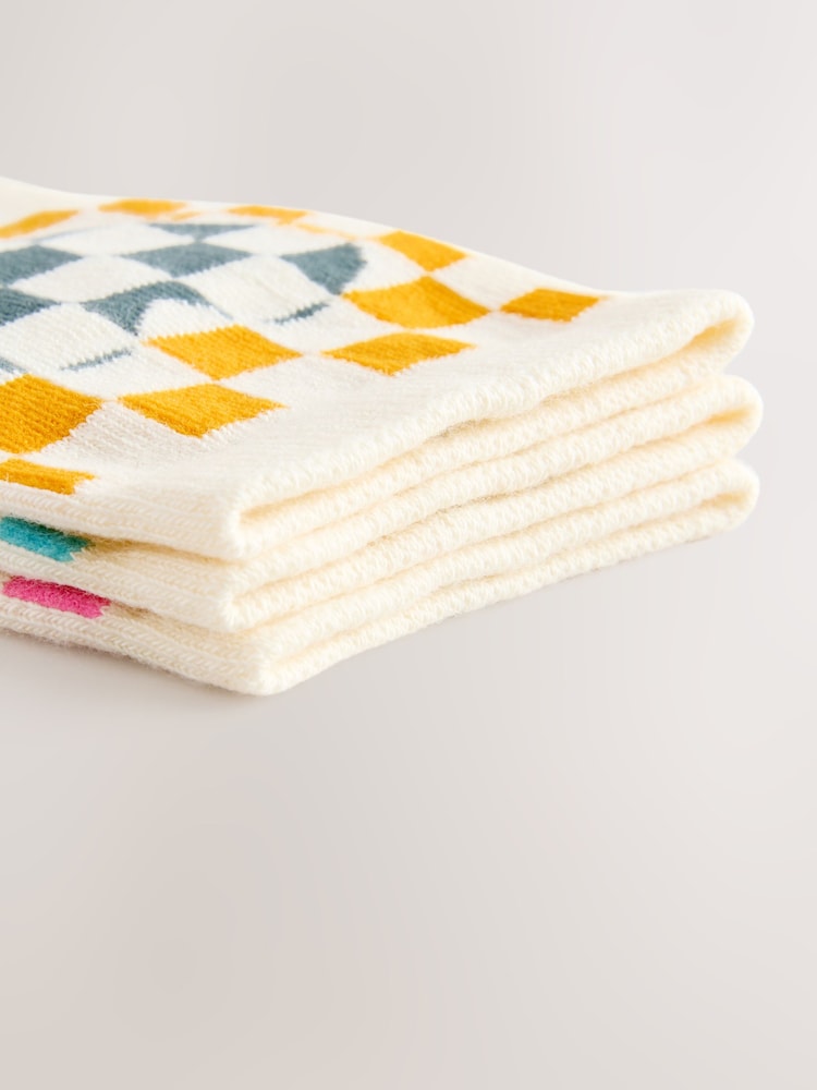 Bright Checkerboard Heart Trainer Socks 3 Pack - Image 7 of 7