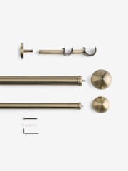 可伸縮雙層窗簾和薄紗球形裝飾桿套裝 - 圖片 3，共 4