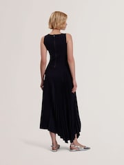 Ted Baker Blue AZZINA Sleeveless Knit Midi Dress With Pleat Panel - Image 2 of 5