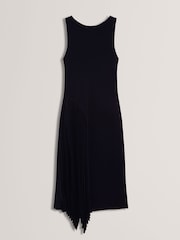 Ted Baker Blue AZZINA Sleeveless Knit Midi Dress With Pleat Panel - Image 4 of 5