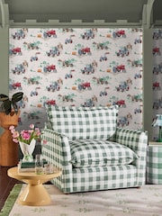 Cath Kidston Blue Tractor A4 Wallpaper Sample - Image 3 of 6