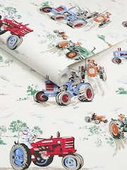 Cath Kidston Blue Tractor A4 Wallpaper Sample - Image 5 of 6