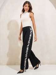 Lipsy Zebra Printed Side Stripe Trousers - Image 2 of 4