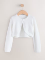 White Fluffy Occasion Shrug (12mths-16yrs) - Image 1 of 4