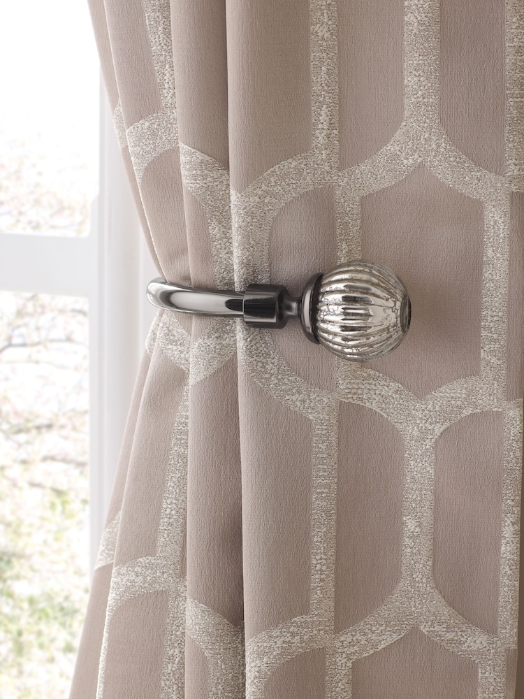 Set of 2 Mercury Glass Curtain Holdbacks - صورة 1 من 1 Set of 2 Mercury Glass Curtain Holdbacks - صورة 1 من 1