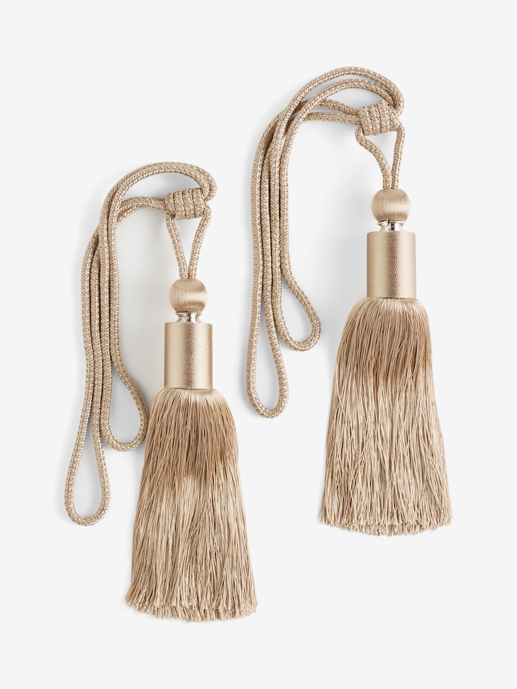 Set of 2 Champagne Gold Large Tassel Curtain Tie Backs - Image 3 of 3 Set of 2 Champagne Gold Large Tassel Curtain Tie Backs - Image 3 of 3