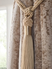 Set of 2 Champagne Gold Tassel Curtain Tie Backs - Image 2 of 3