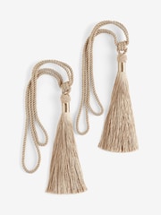 Set of 2 Champagne Gold Tassel Curtain Tie Backs - Image 3 of 3
