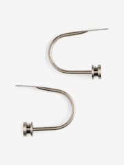 Set of 2 Antique Brass Ribbed Stud Curtain Holdbacks - Image 3 of 3