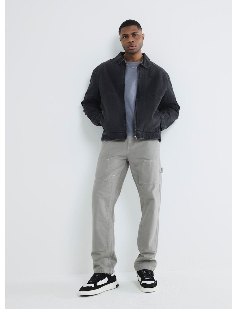 River Island Grey 100% Cotton Mufasa Carpenter Jeans - Image 2 of 6 River Island Grey 100% Cotton Mufasa Carpenter Jeans - Image 2 of 6