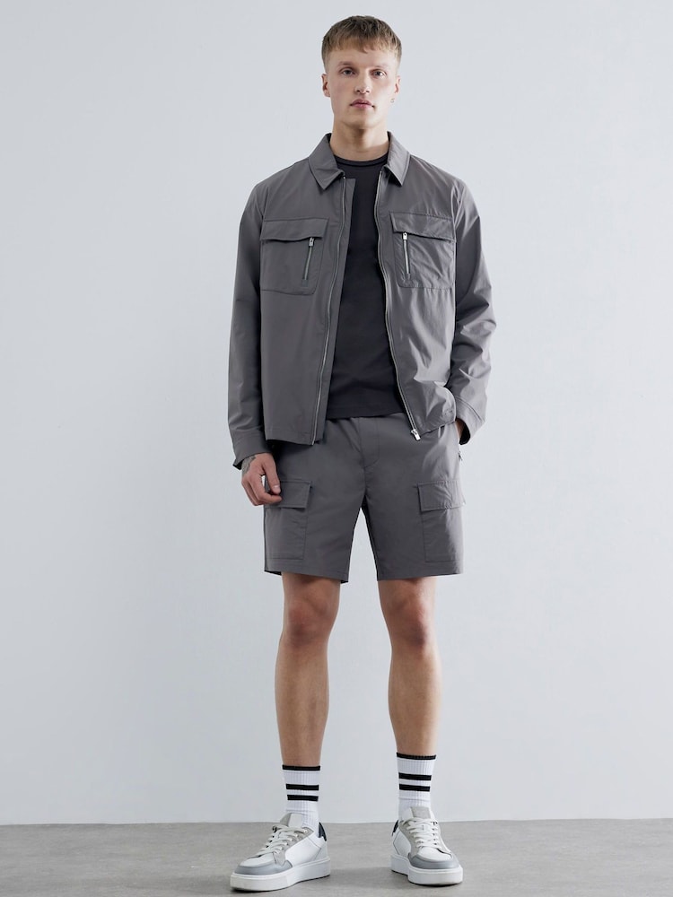 River Island Grey Skinny Fit Cargo Shorts - Image 1 of 4