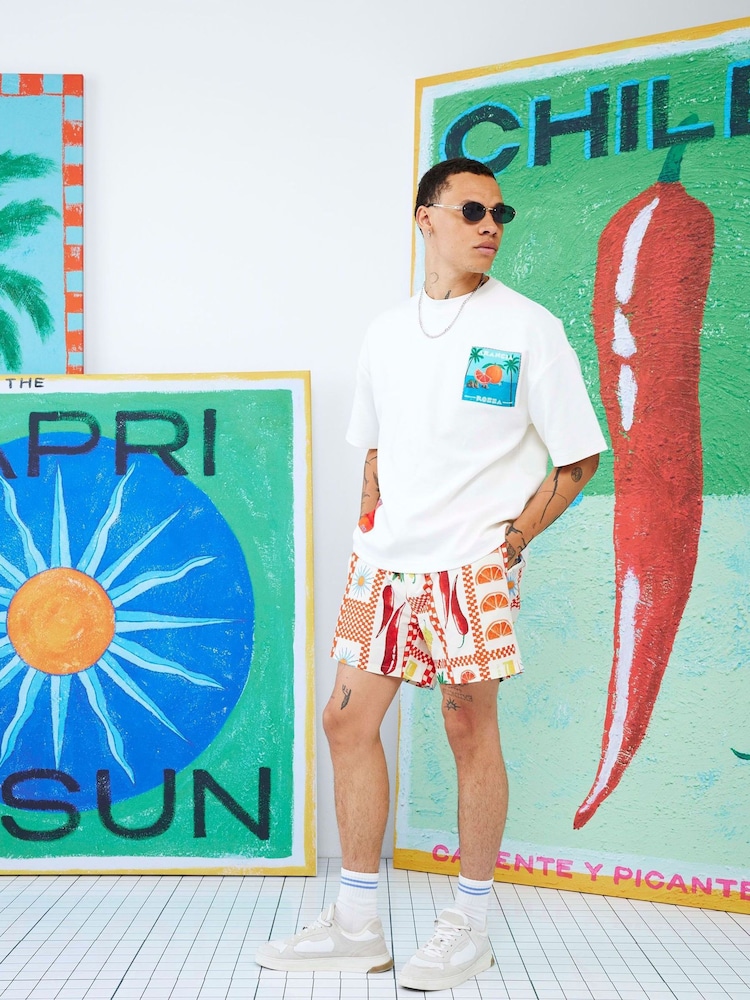 River Island Chilli Swim Shorts - Image 1 of 4