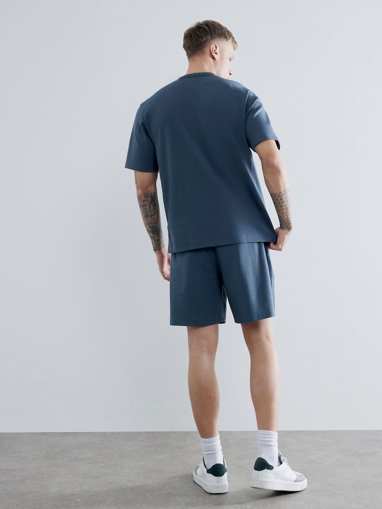 River Island Blue Regular Fit Luminis T-Shirt - Image 2 of 4 River Island Blue Regular Fit Luminis T-Shirt - Image 2 of 4