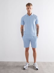 River Island Blue Slim Fit Pintuck Shorts - Image 1 of 4