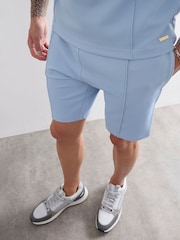 River Island Blue Slim Fit Pintuck Shorts - Image 3 of 4