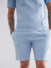 River Island Blue Slim Fit Pintuck Shorts - Image 4 of 4